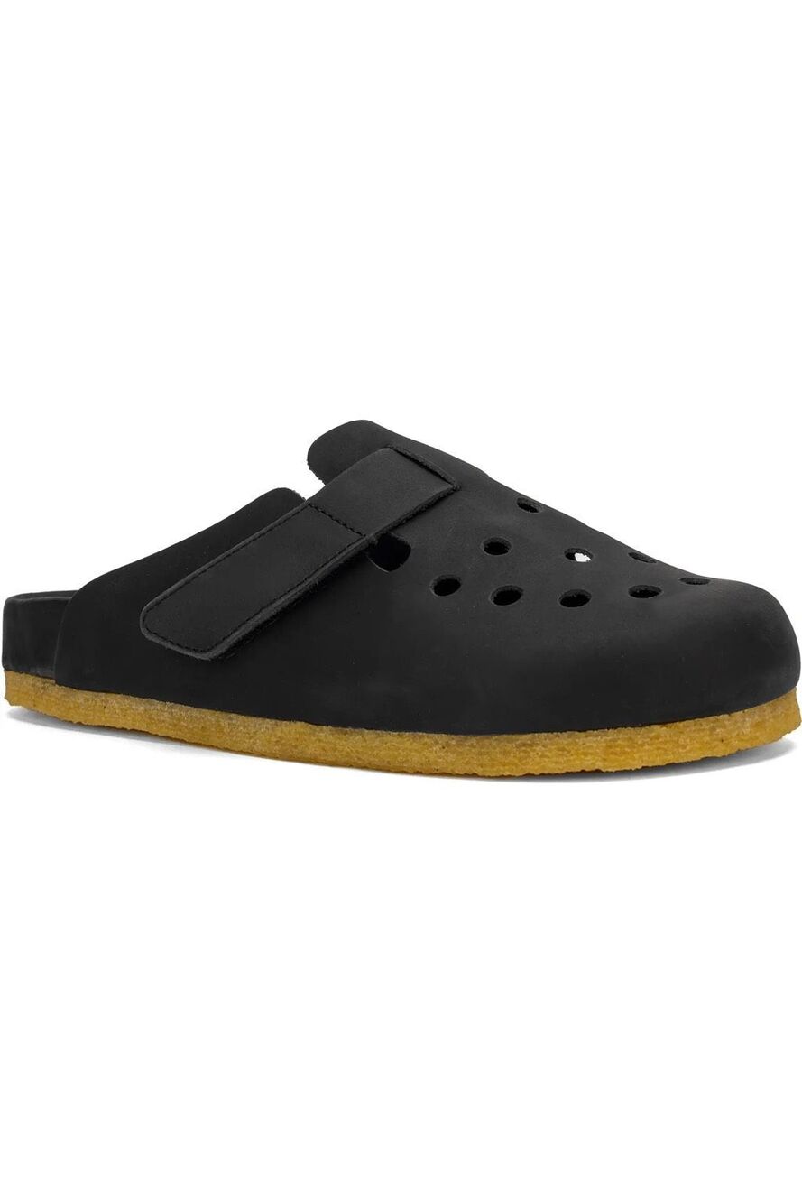 BrandBlack Carrera Black Leather Clog Mule Men Size 8 Women Size 9.5